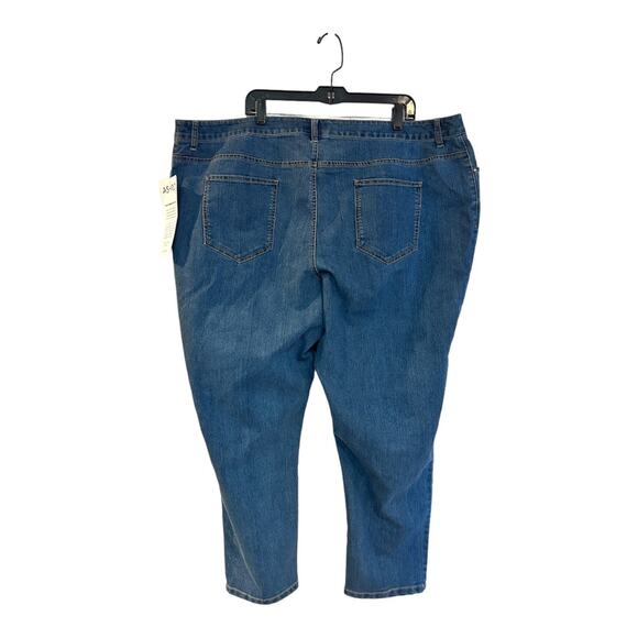 plus 26W Ashro Stretch Blue Jeans Cotton Blend Denim Tapered Leg Casual Pants - Picture 4 of 8